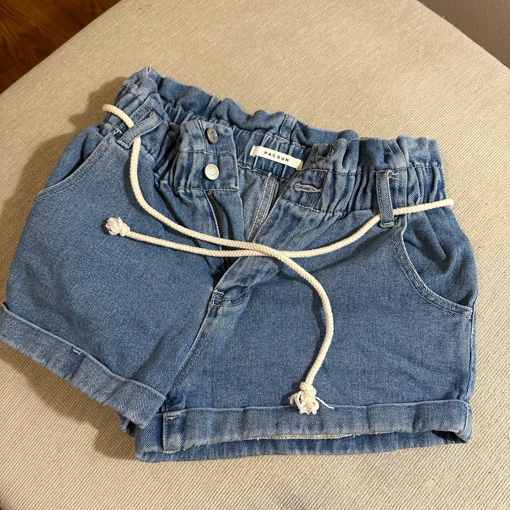 PacSun Light Blue Jean Shorts with Drawstring